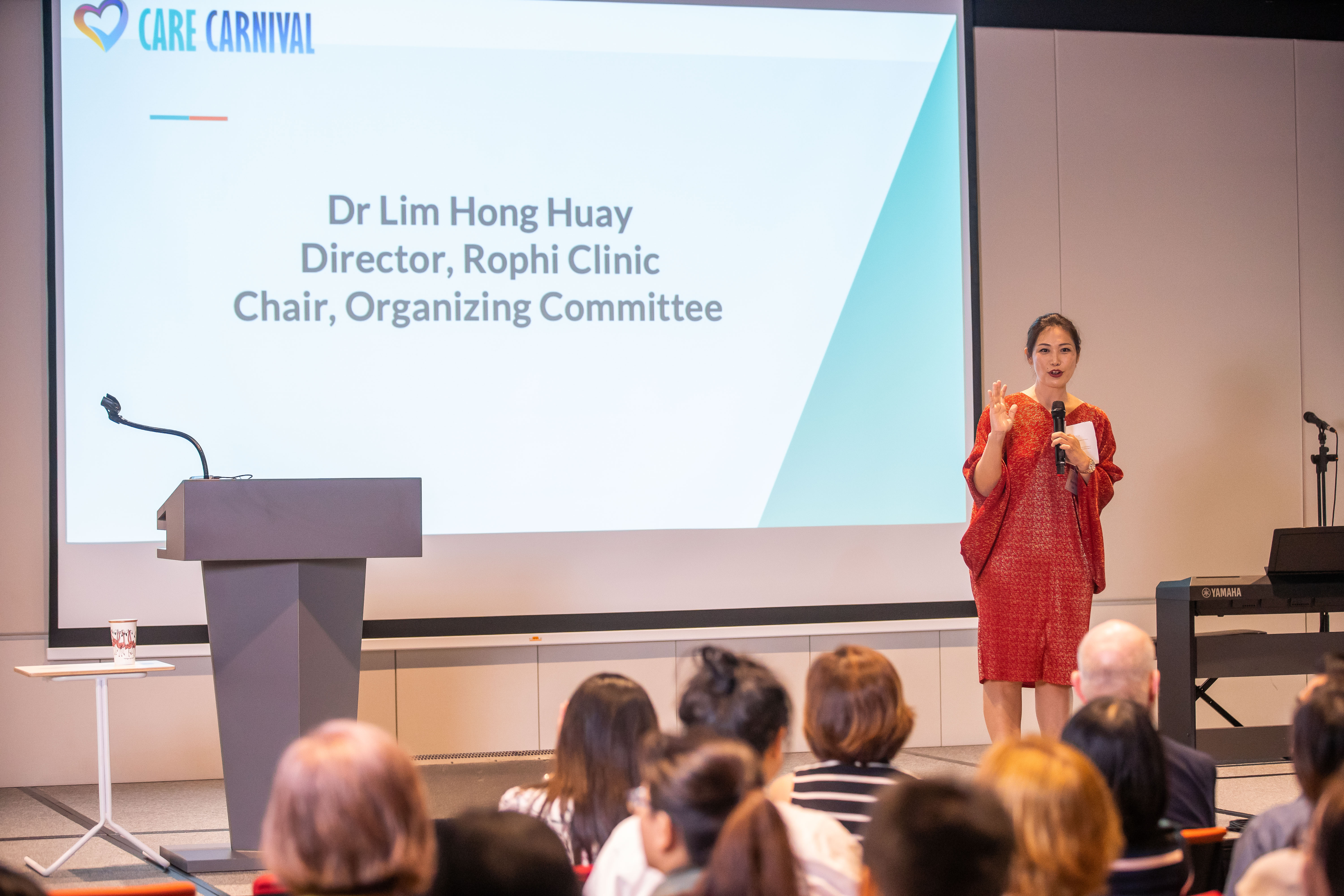 Dr Lim Hong Huay giving a talk at Care Carnival 2019